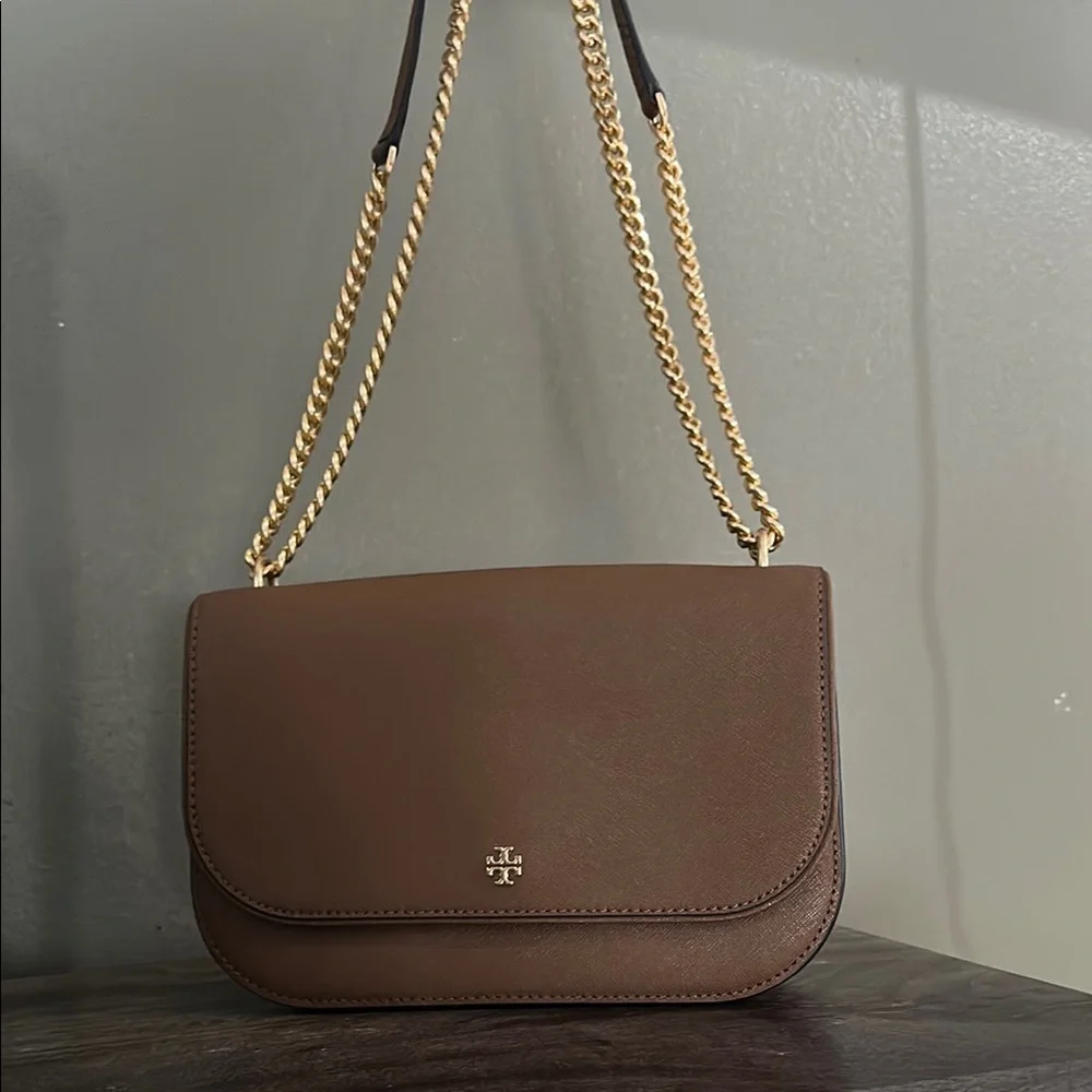 Tory Burch Brown Leather Emerson Shoulder Bag - Picture 3 of 8